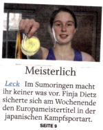 Sumtori Europmeisterin 2013 in ihrer Klasse U16 bis 55 kg